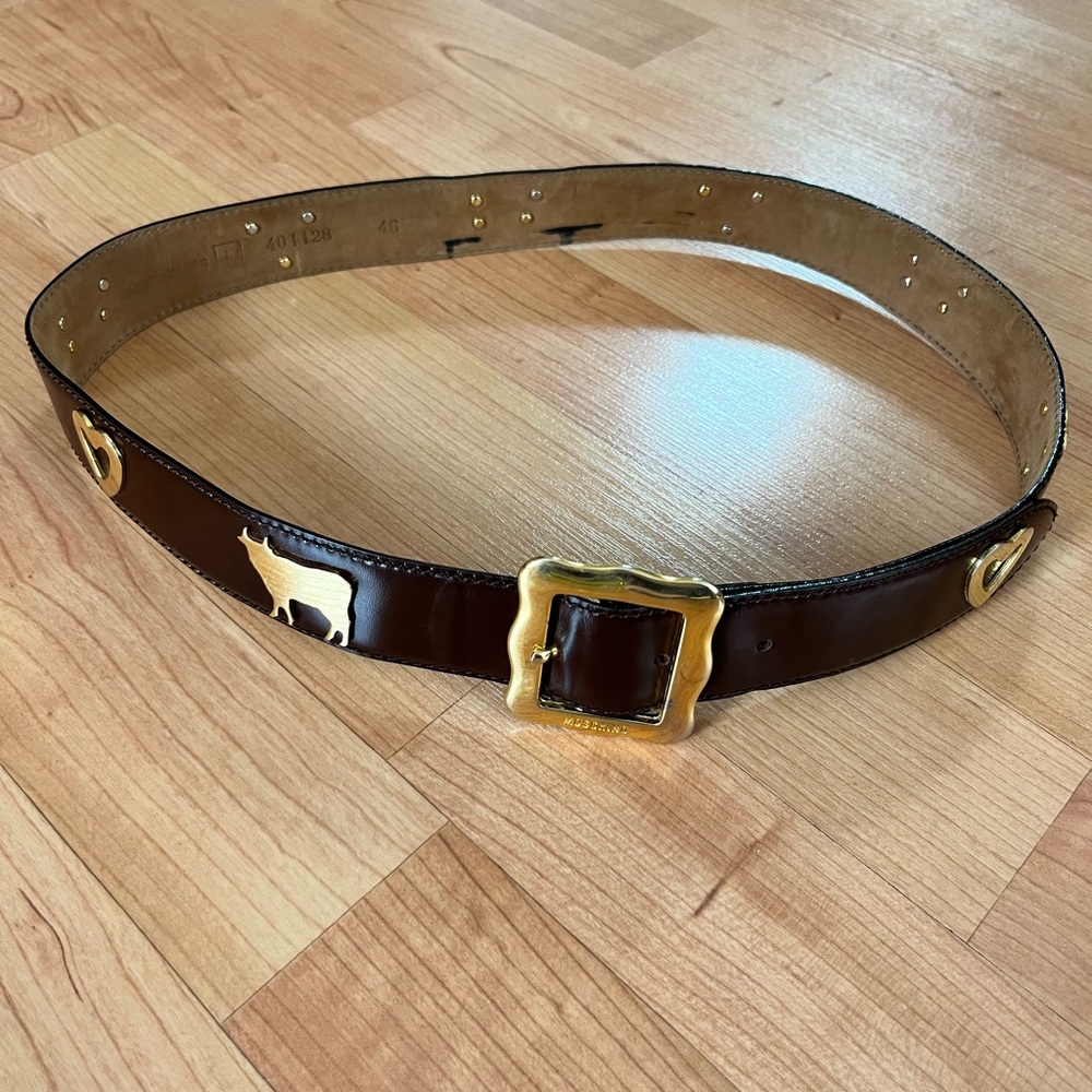 Vintage Moschino Redwall Leather Belt size 46